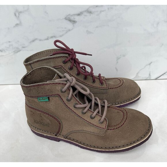 Kickers Mens Vintage Style Casual Ankle Boots Taupe Size 41 - Picture 1 of 11